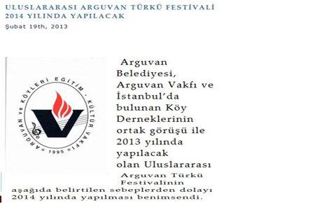 ARGUVAN TÜRKÜ FESTİVALİ ERTELENDİ 