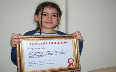 ARGUVANLI ORTAOKULU ÖĞRENCİSİ NEHİR PARLAK'IN BAŞARISI  