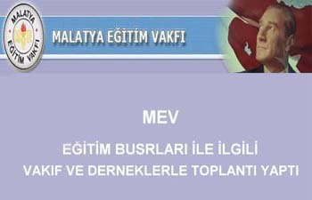 MEV EĞİTİM BURSLARI HAKKINDA VAKIFLAR VE DERNEKLERLE TOPLANTI YAPTI